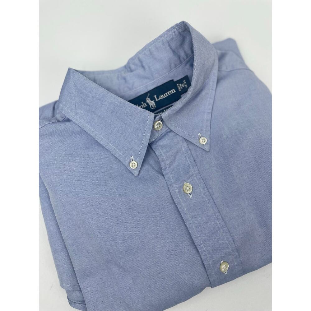 Ralph Lauren Dress Shirt Men’s 16 32/33 Long Sleeve Blue Logo